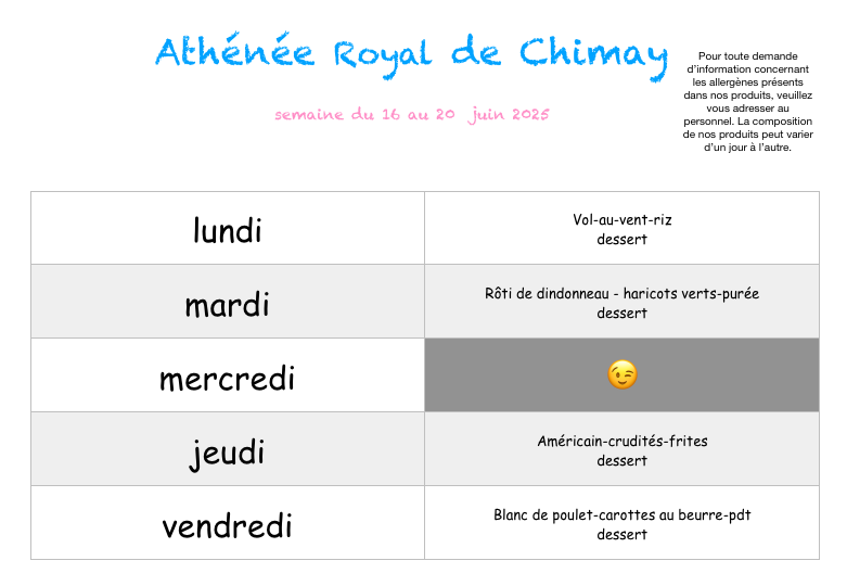 Menu 16 20 6